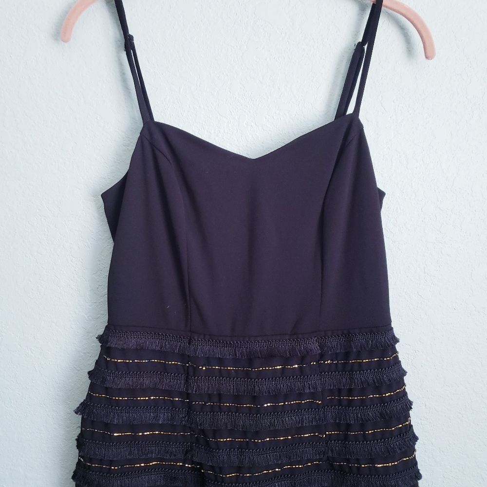 Marina Black Bead and Fringe Gatsby Mini Dress - Picture 6 of 12